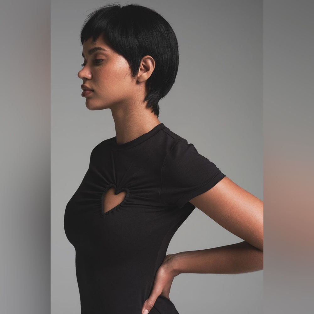 black SKIMS minidress for Valentine’s Day